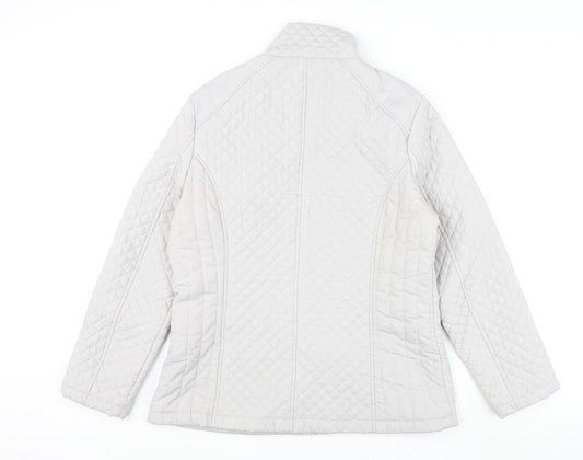 Autonomy Womens Grey Quilted Coat Size 14 Zip