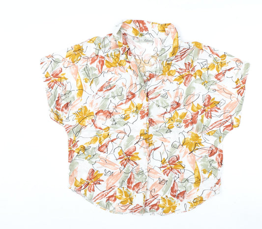 Classics Womens Multicoloured Geometric Viscose Basic Button-Up Size 18 Collared