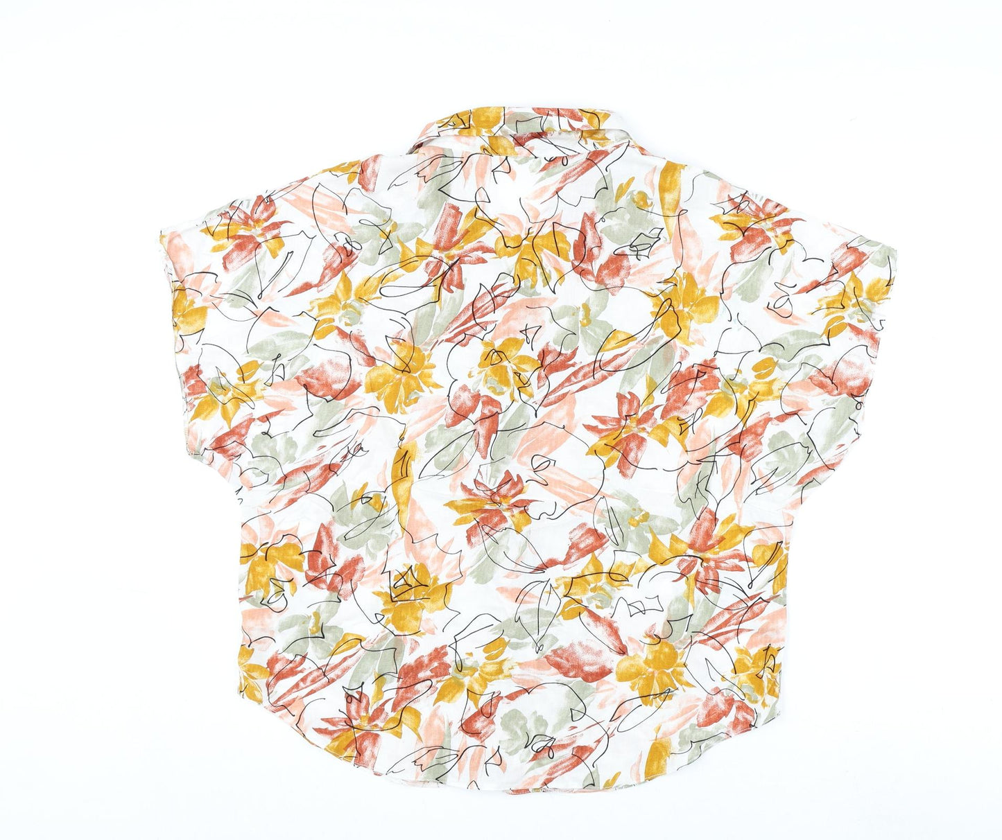 Classics Womens Multicoloured Geometric Viscose Basic Button-Up Size 18 Collared