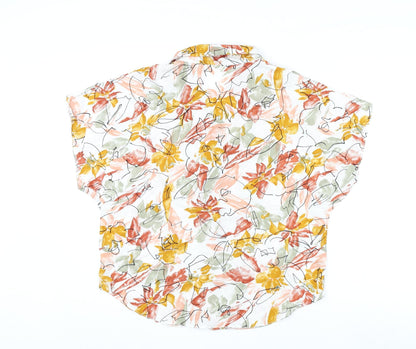 Classics Womens Multicoloured Geometric Viscose Basic Button-Up Size 18 Collared