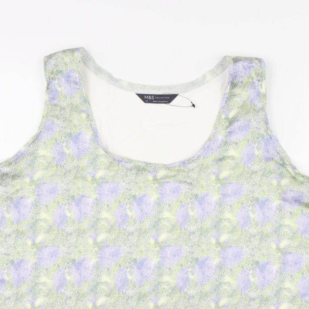 Womens UK Size 20 Marks and Spencer Multicoloured Basic Tank
