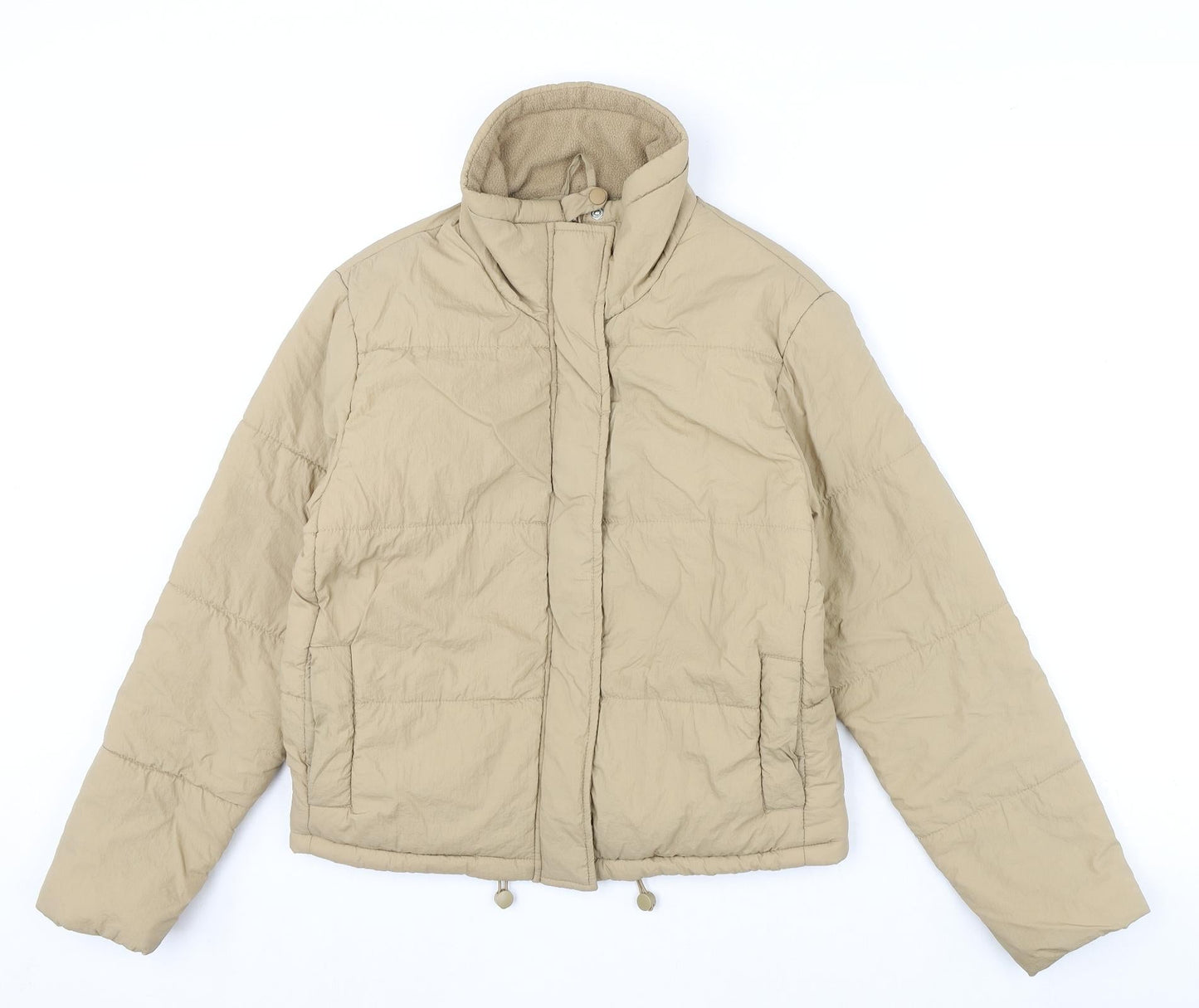 Womens UK Size S Stradivarius Beige Puffer Jacket