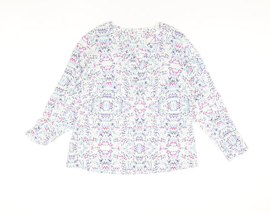Womens UK Size 12 Classic Multicoloured Basic Blouse