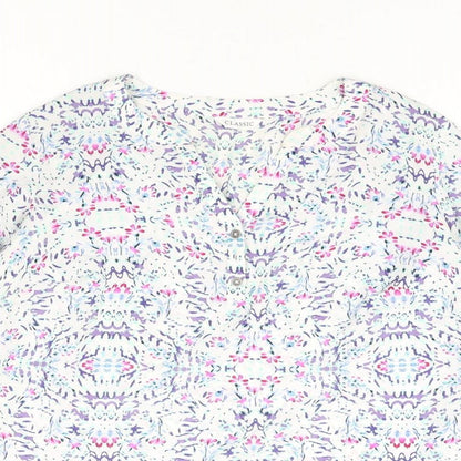 Womens UK Size 12 Classic Multicoloured Basic Blouse