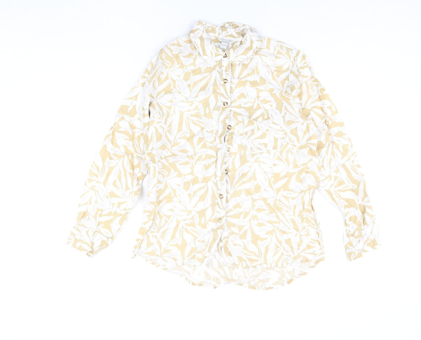 Womens UK Size 10 Monsoon Beige Basic Button-Up