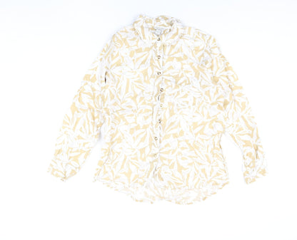 Womens UK Size 10 Monsoon Beige Basic Button-Up