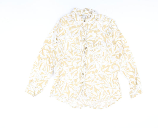 Womens UK Size 10 Monsoon Beige Basic Button-Up