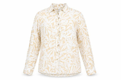Womens UK Size 10 Monsoon Beige Basic Button-Up