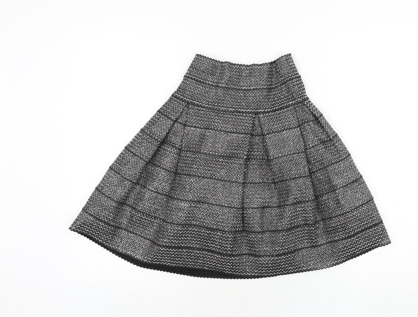 H&M Womens Silver Polyester A-Line Skirt Size XS - Stretch