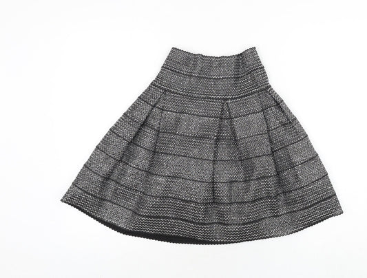 H&M Womens Silver Polyester A-Line Skirt Size XS - Stretch