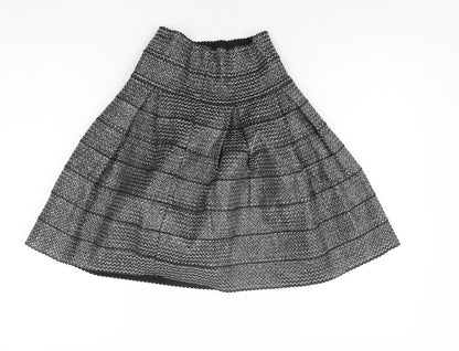 H&M Womens Silver Polyester A-Line Skirt Size XS - Stretch
