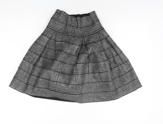 H&M Womens Silver Polyester A-Line Skirt Size XS - Stretch