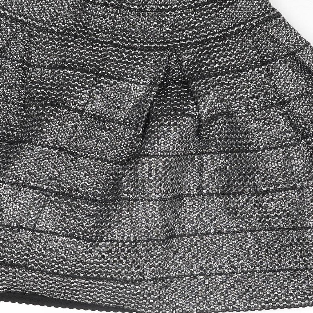 H&M Womens Silver Polyester A-Line Skirt Size XS - Stretch