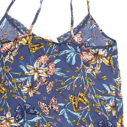 Marks and Spencer Womens Multicoloured Geometric Polyester Camisole Blouse Size 16 V-Neck - Lace Trim Floral Butterfly Print