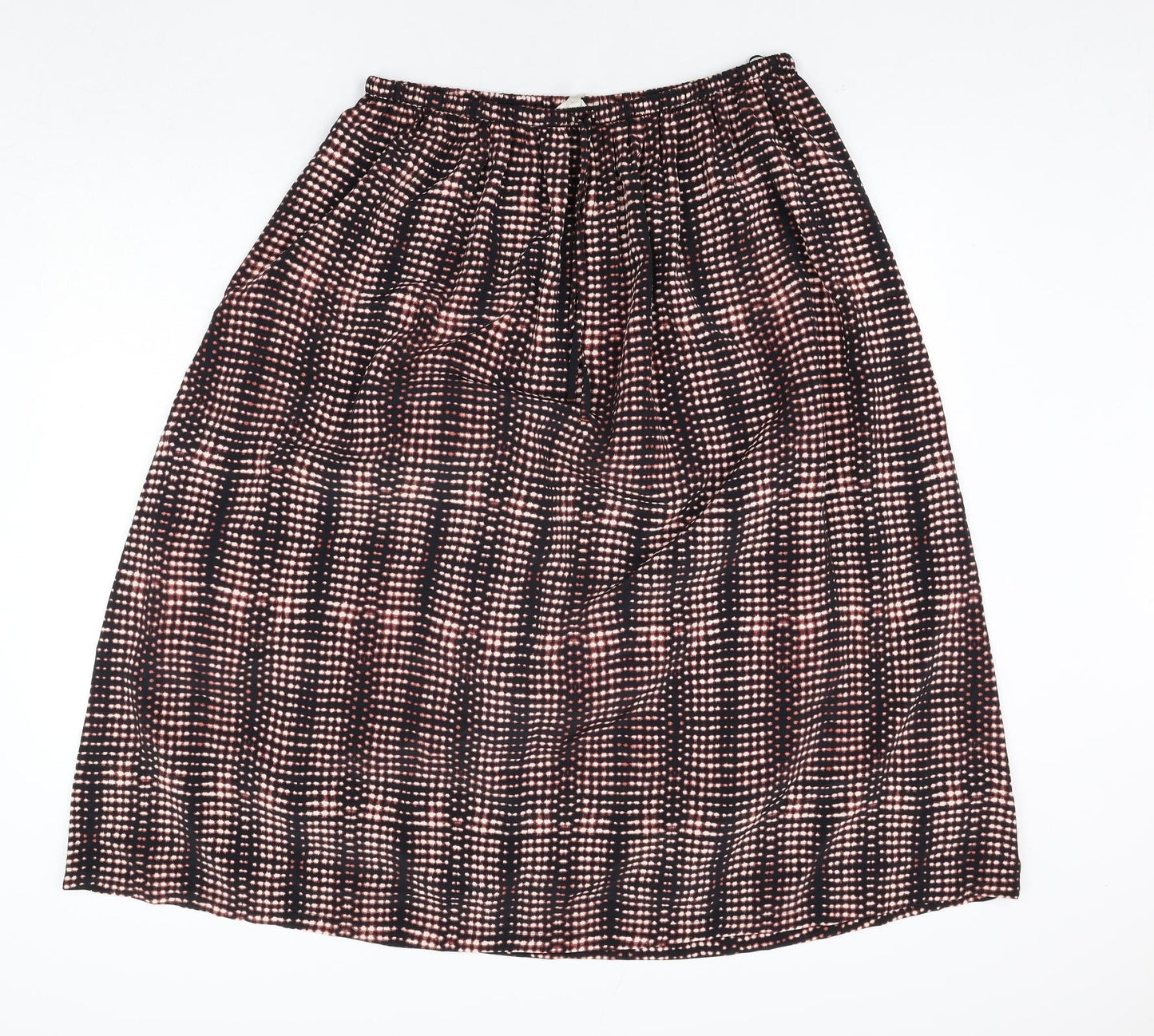 Per Una Womens Black Geometric Polyester Peasant Skirt Size 14 Drawstring