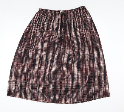 Per Una Womens Black Geometric Polyester Peasant Skirt Size 14 Drawstring