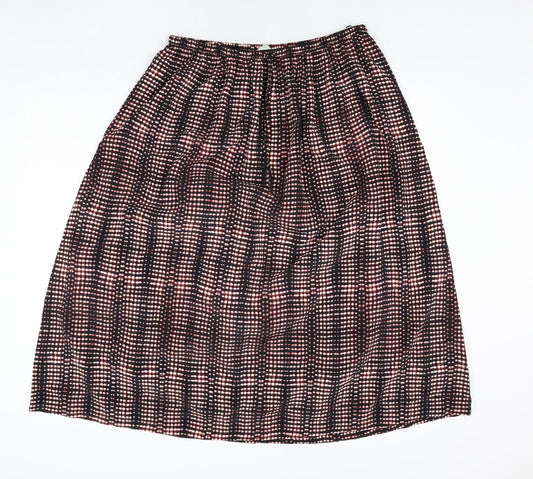 Per Una Womens Black Geometric Polyester Peasant Skirt Size 14 Drawstring