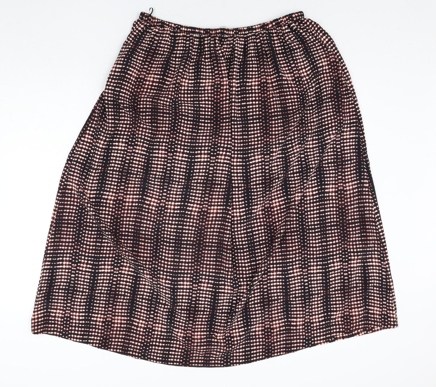 Per Una Womens Black Geometric Polyester Peasant Skirt Size 14 Drawstring