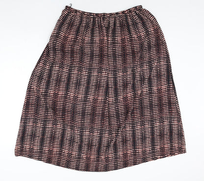 Per Una Womens Black Geometric Polyester Peasant Skirt Size 14 Drawstring