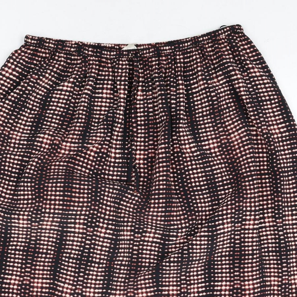 Per Una Womens Black Geometric Polyester Peasant Skirt Size 14 Drawstring