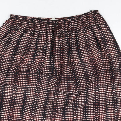 Per Una Womens Black Geometric Polyester Peasant Skirt Size 14 Drawstring