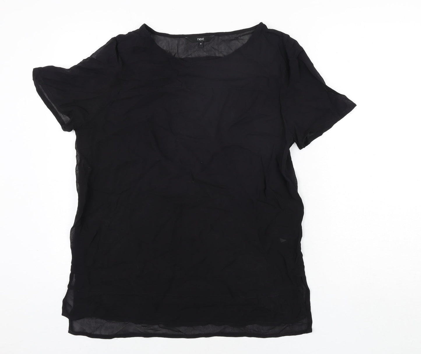 Womens UK Size 10 NEXT Black Basic Blouse