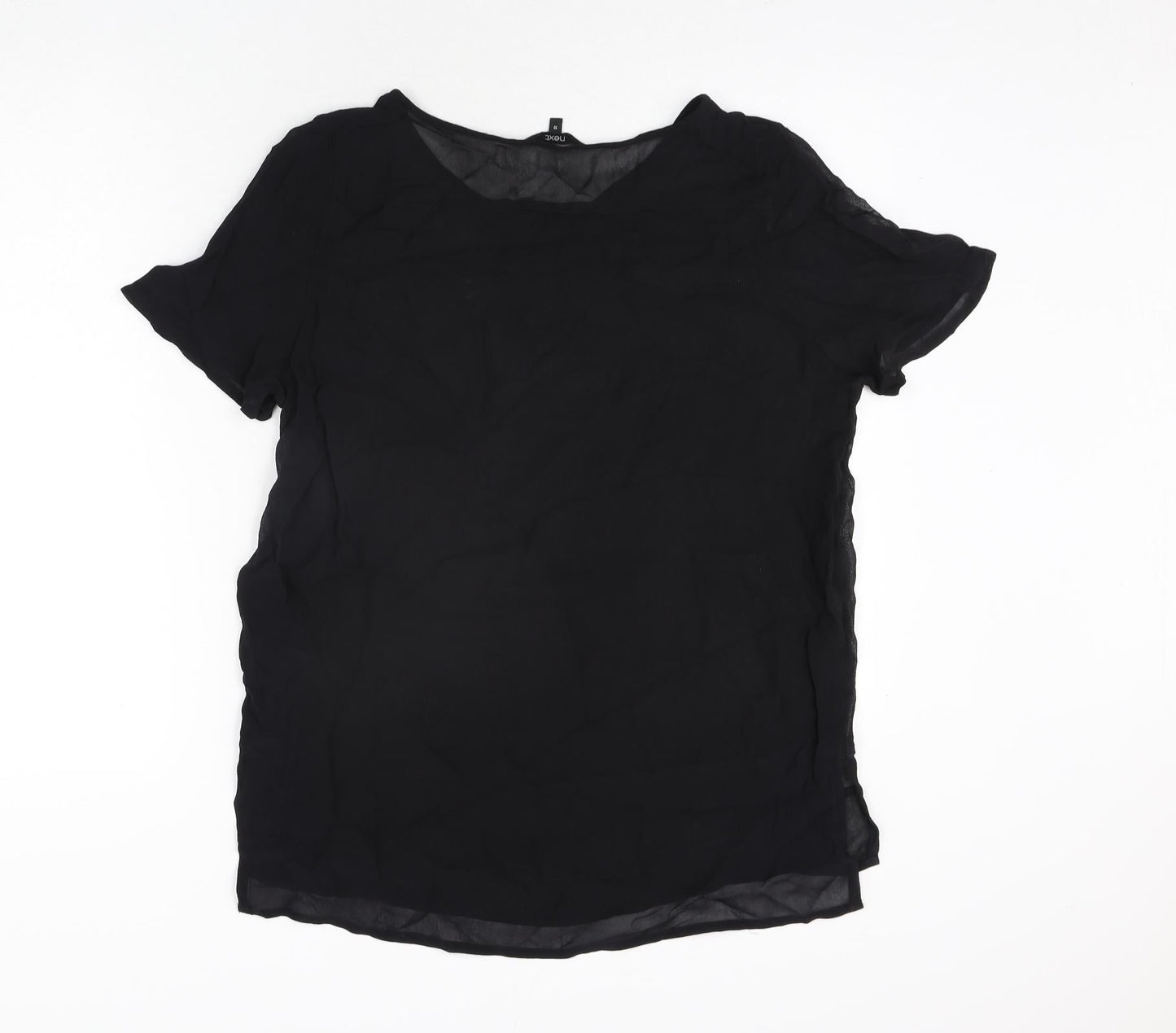 Womens UK Size 10 NEXT Black Basic Blouse