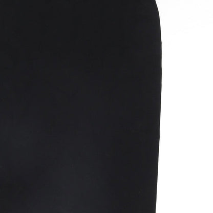 Marks and Spencer Girls Black Vinyl Straight & Pencil Skirt Size 11-12 Years Regular Pull On