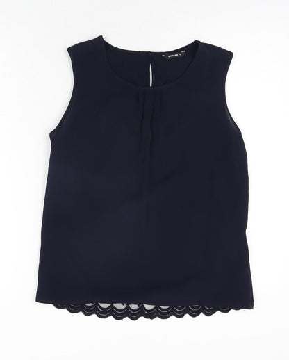 Womens UK Size 10 Roman Blue Camisole Blouse