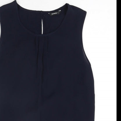 Womens UK Size 10 Roman Blue Camisole Blouse