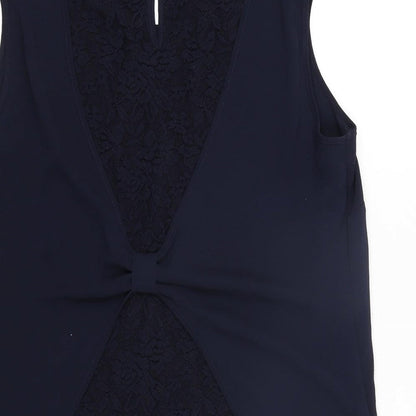 Womens UK Size 10 Roman Blue Camisole Blouse