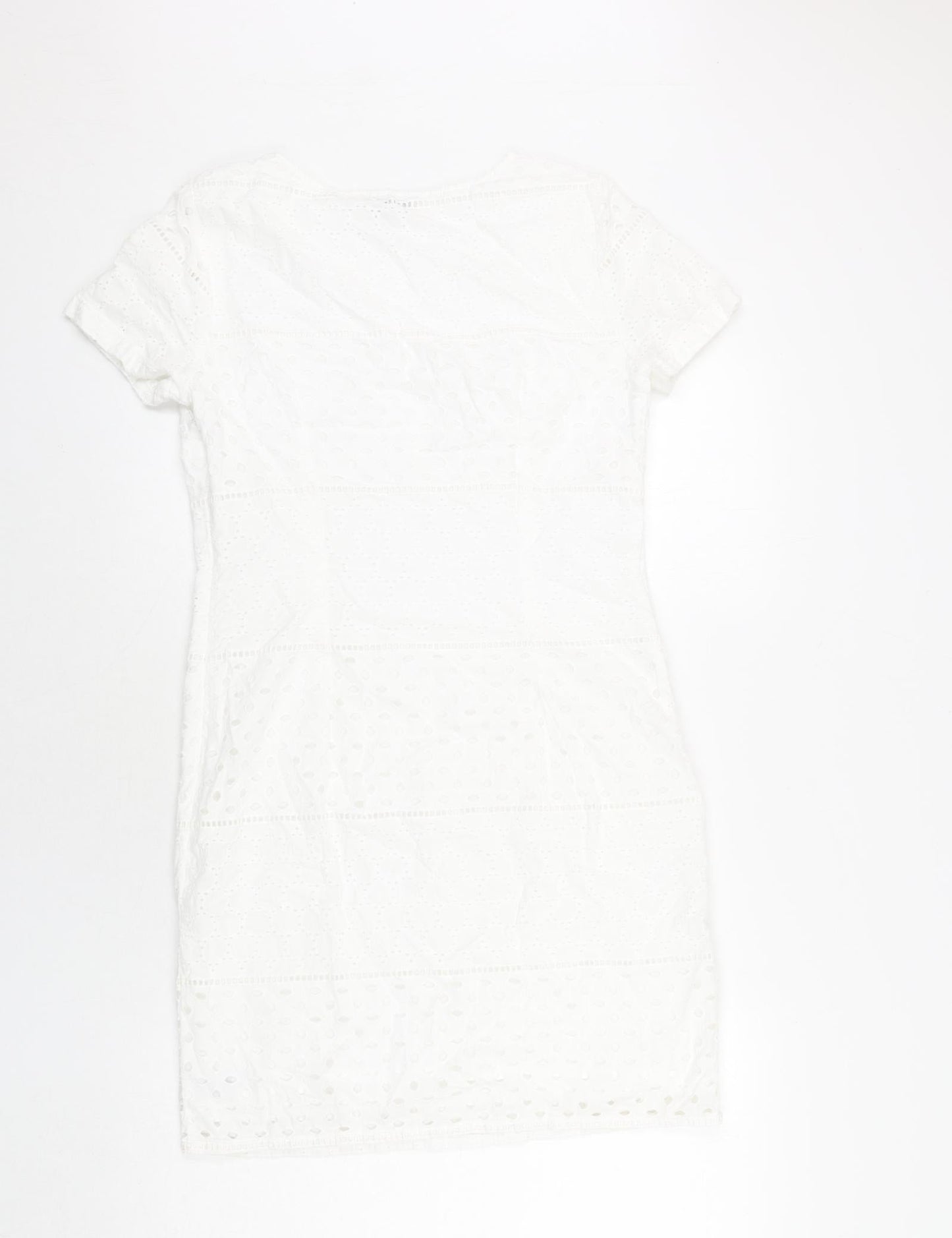 Per Una Womens White Cotton Shift Size 10 Round Neck Zip
