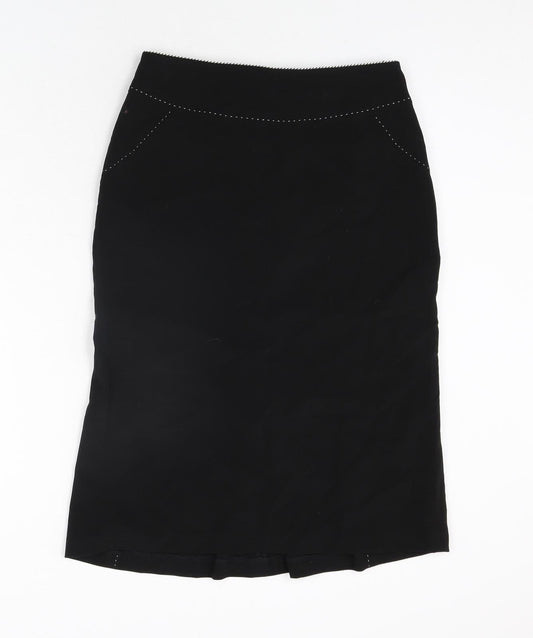 Principles Womens Black Polyester Straight & Pencil Skirt Size 10 Zip - Stitch Detail