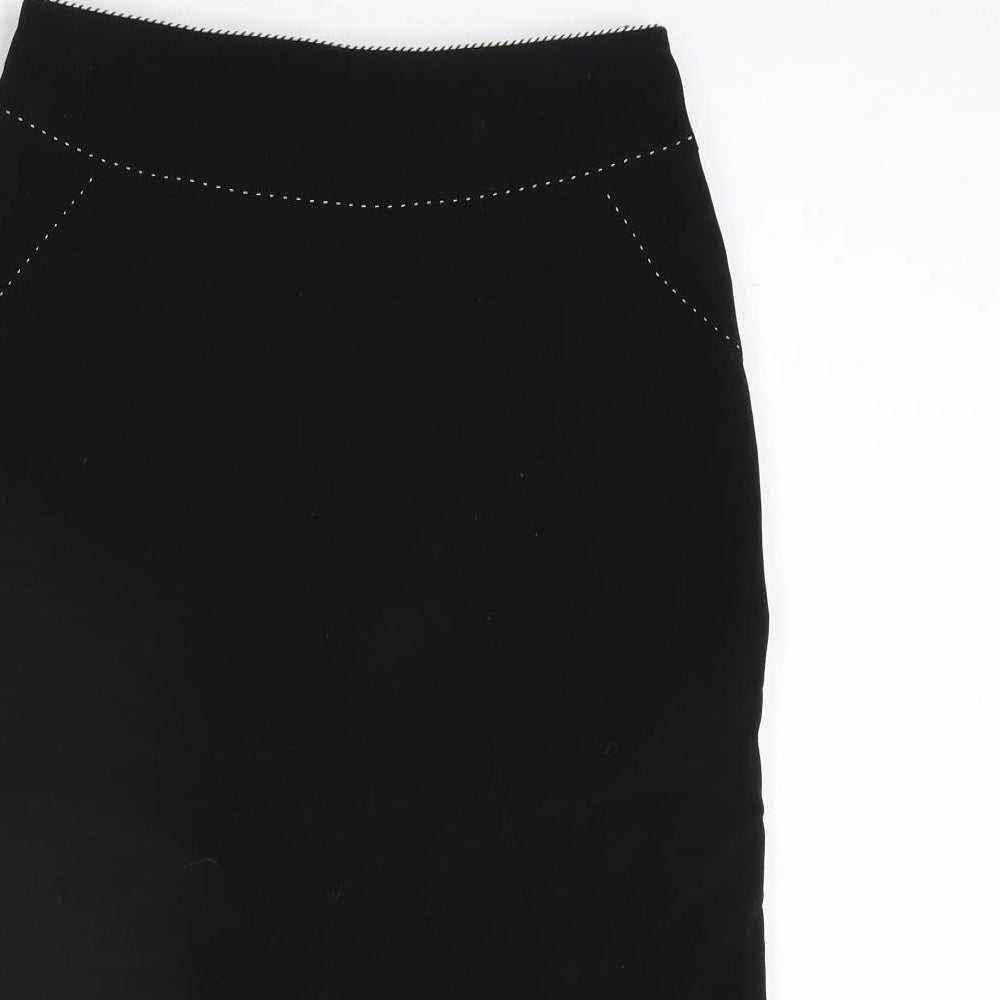 Principles Womens Black Polyester Straight & Pencil Skirt Size 10 Zip - Stitch Detail