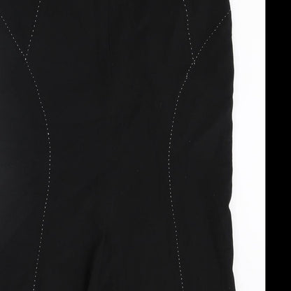 Principles Womens Black Polyester Straight & Pencil Skirt Size 10 Zip - Stitch Detail