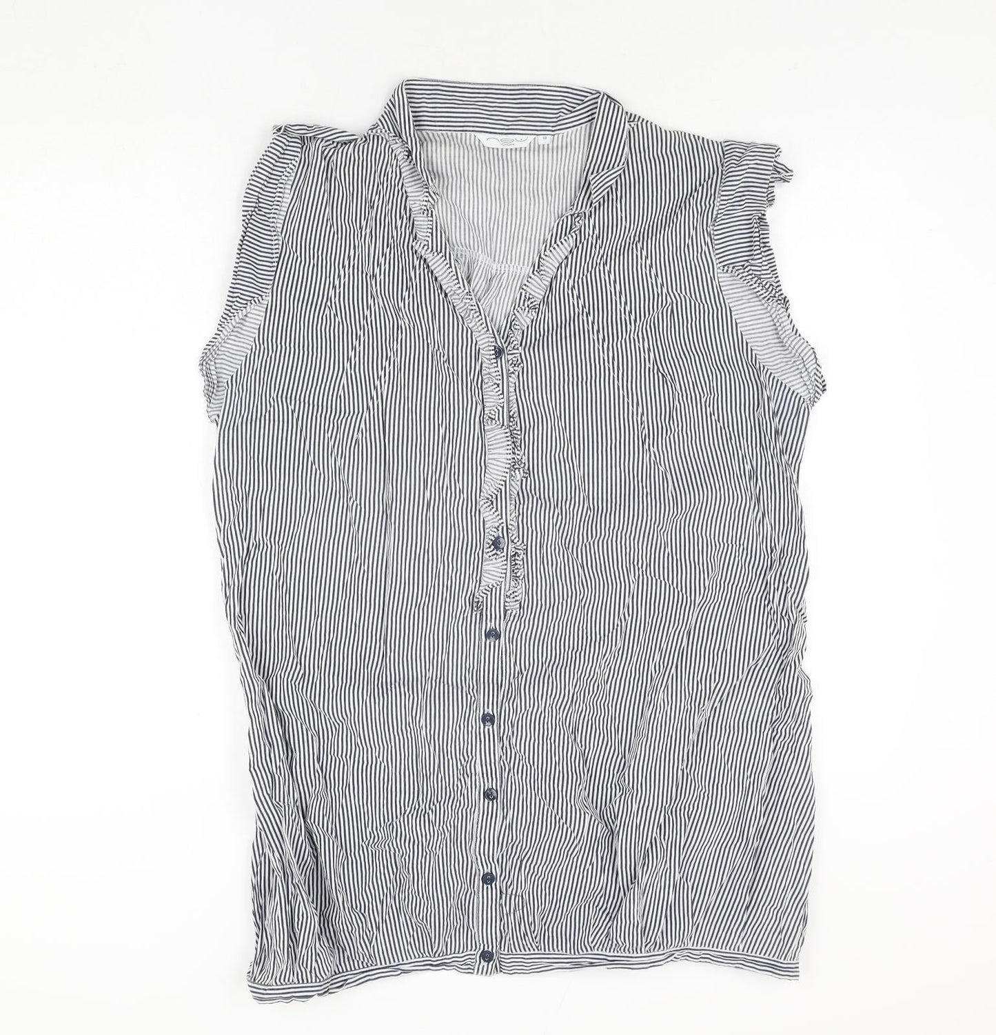 Womens UK Size 18 New Look Blue Tunic Blouse