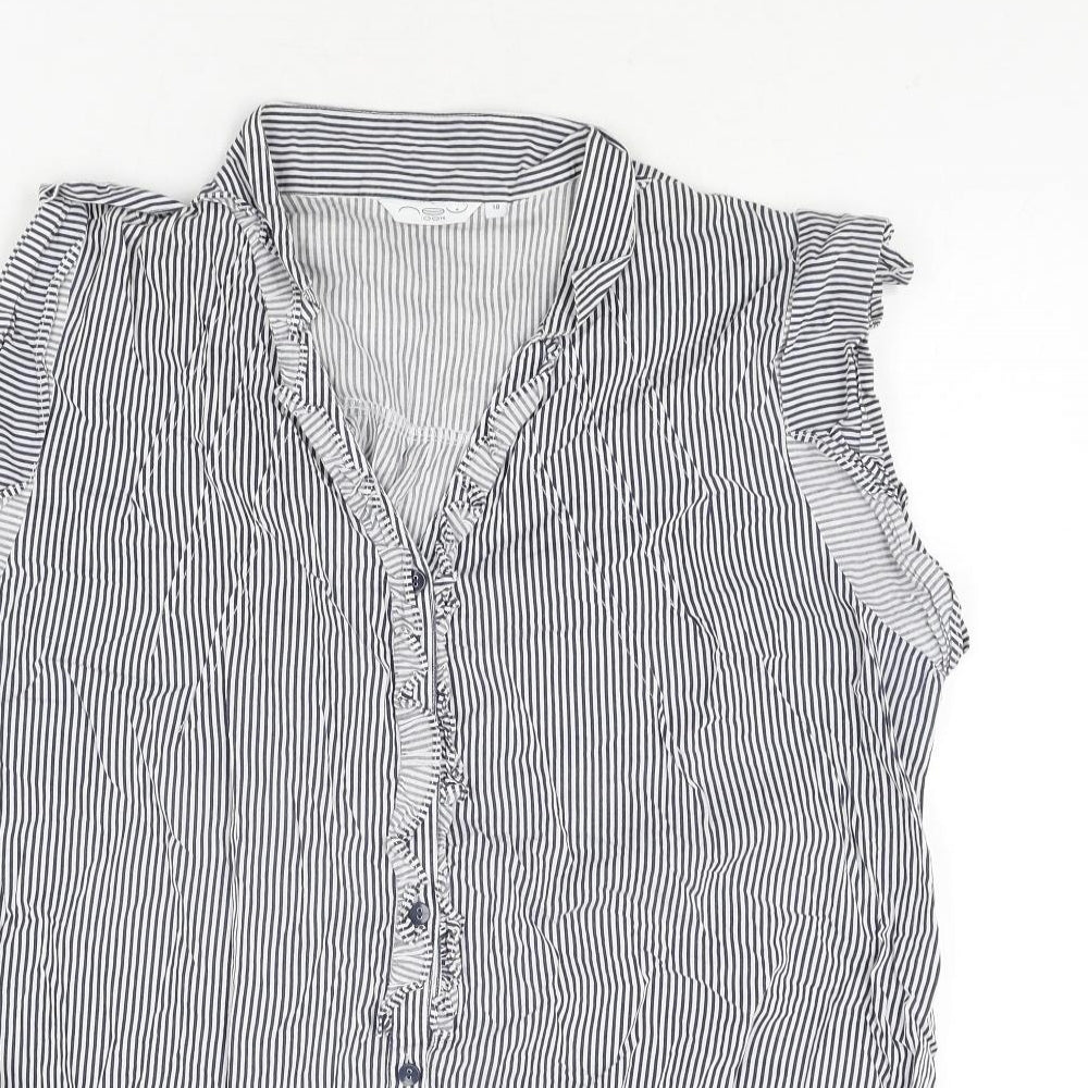Womens UK Size 18 New Look Blue Tunic Blouse