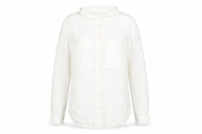 Classic Womens White Viscose Basic Button-Up Size 12 Collared