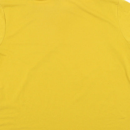 H&M Womens Yellow Polyester Basic Blouse Size M Round Neck