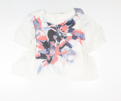 Womens UK Size 10 Roman White Basic Blouse