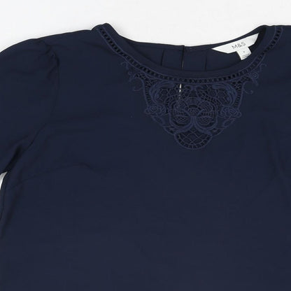 Womens UK Size 8 Marks and Spencer Blue Basic Blouse