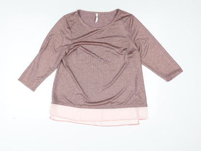 Womens UK Size 14 Arcadia Pink Basic Blouse