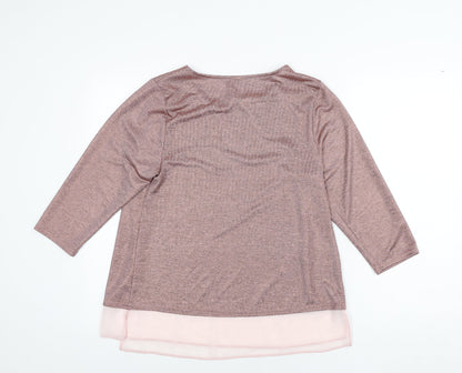 Womens UK Size 14 Arcadia Pink Basic Blouse