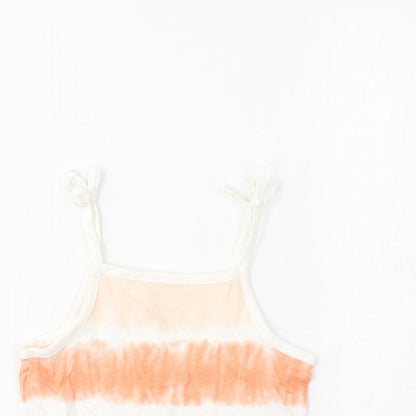 Marks and Spencer Girls Multicoloured Striped Cotton Camisole Tank Size 2-3 Years Square Neck Pullover