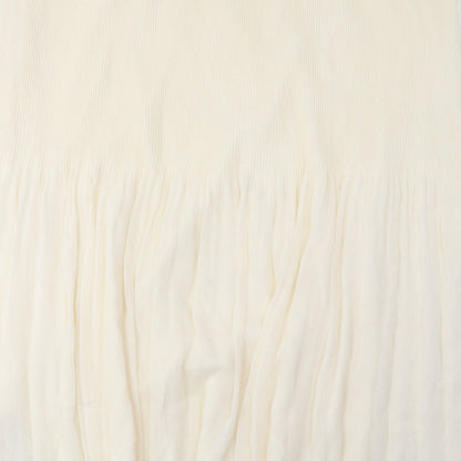 Marks and Spencer Womens Ivory Polyester A-Line Skirt Size 24 Zip - Pleated