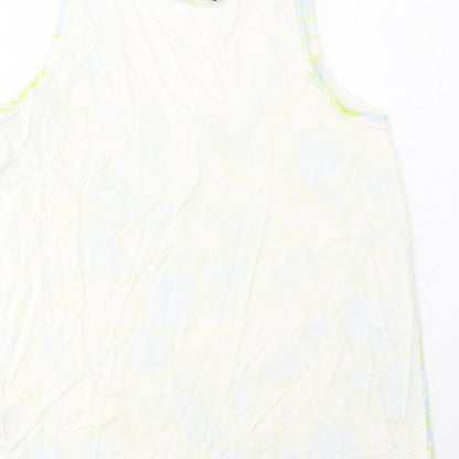 Marks and Spencer Womens Multicoloured Geometric Polyester Basic T-Shirt Size 6 Scoop Neck
