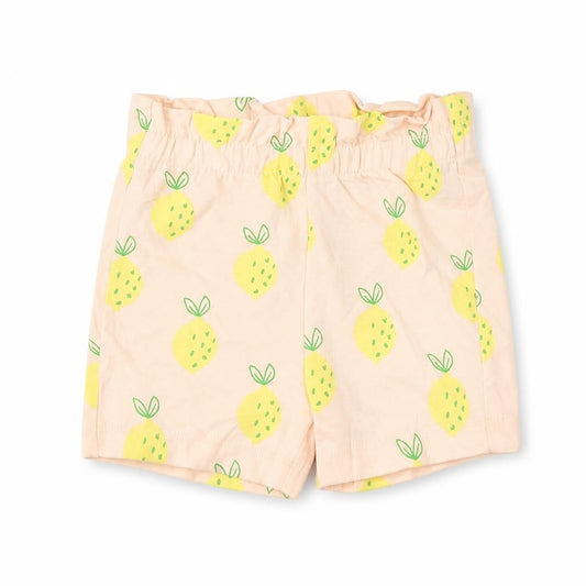 Marks and Spencer Girls Pink Geometric Cotton Cropped Trousers Size 3-6 Months Pullover - Lemon Print