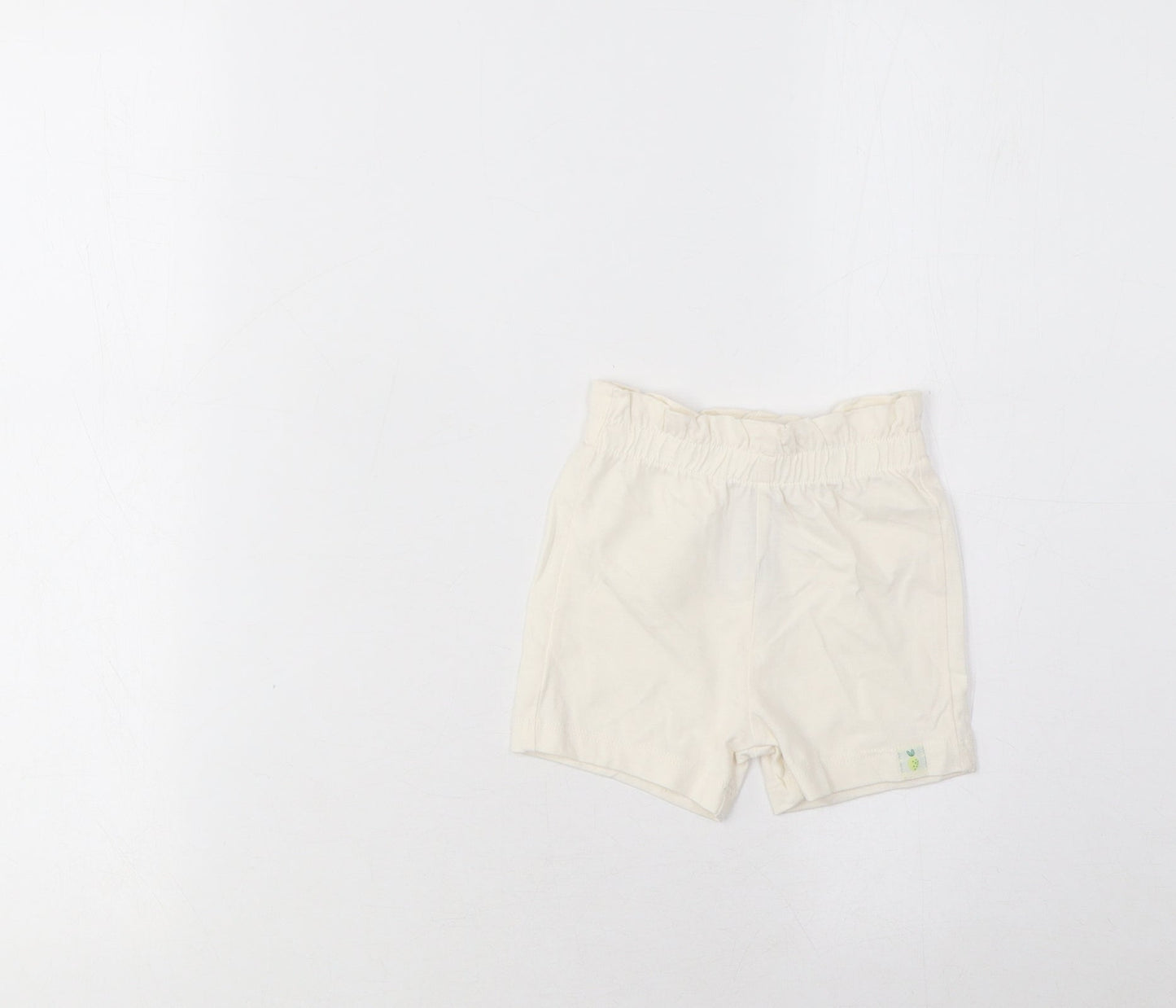 Marks and Spencer Girls Ivory Cotton Cropped Trousers Size 3-6 Months Pullover - Lemon