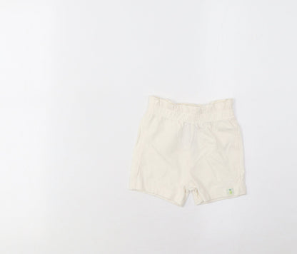 Marks and Spencer Girls Ivory Cotton Cropped Trousers Size 3-6 Months Pullover - Lemon