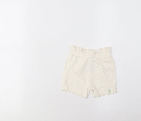 Marks and Spencer Girls Ivory Cotton Cropped Trousers Size 3-6 Months Pullover - Lemon